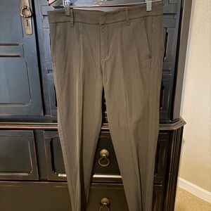 Vince Olive Green Trousers with Flat Front and Belt Loops